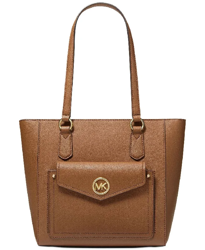 Handle bags with padded interiors for laptops -Michael Kors Joe Jet Set Top Zip Leather Tote ag