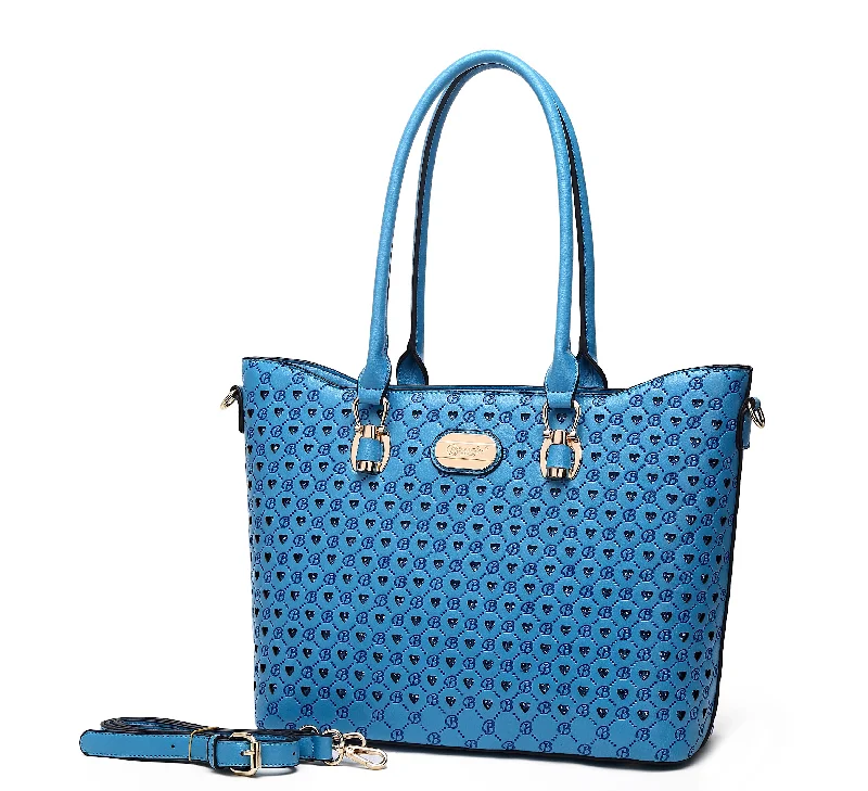 Handle bags with soft fabric for comfort -Millionaire Queen Double Layer Crystal Engraved Tote