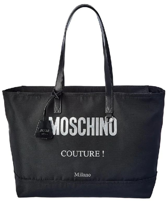 Handle bags with perforated details for style -Moschino Logo Tote