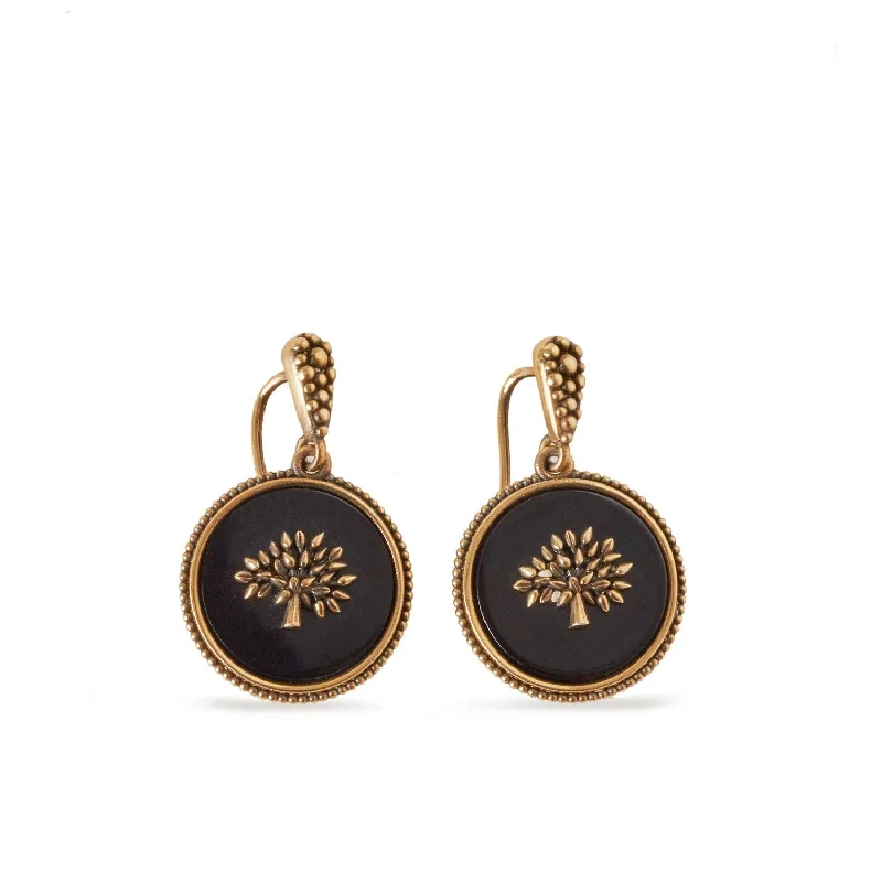 Handle bags with sleek black for elegance -Mulberry Resin Tree Earrings