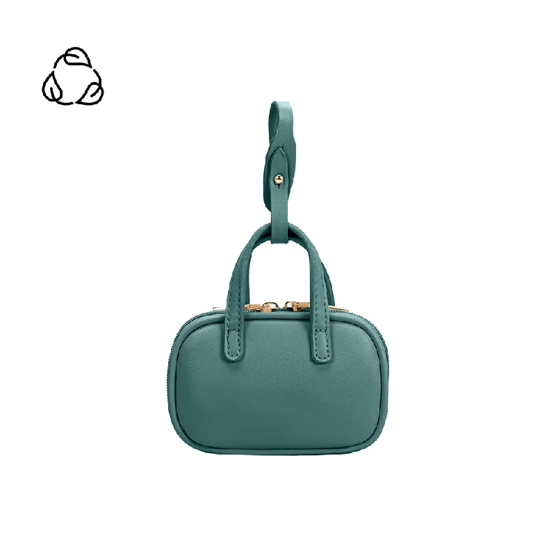 Handle bags with soft leather for luxury -Natasha Teal Micro Recycled Vegan Charm