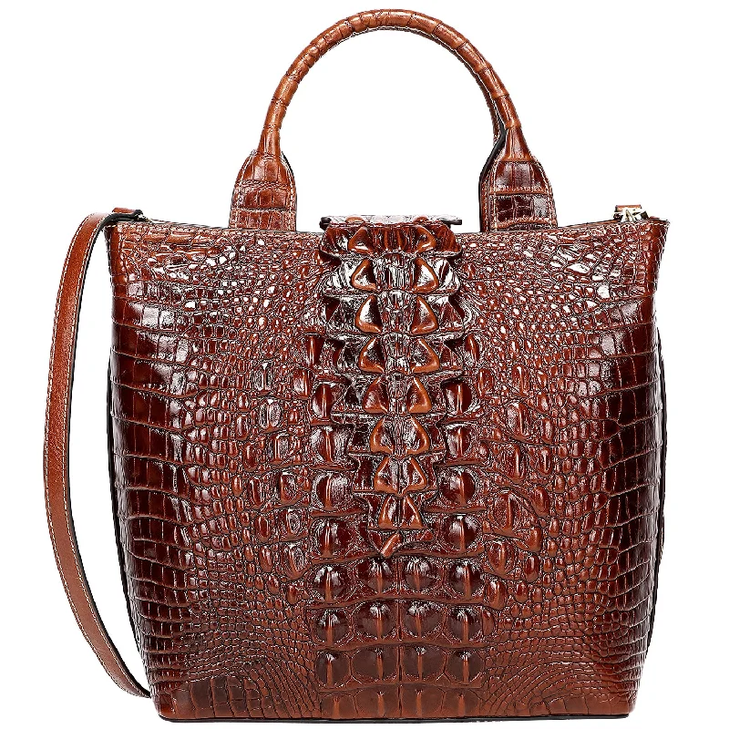 Handle bags with seasonal prints for holidays -Crocodile Top Handle Handbag