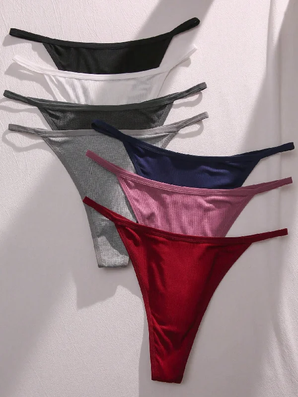 Handle bags with bright accents for pop -Plus 7pack Solid Panty