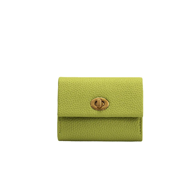 Handle bags with sleek leather for work -Rita Pistachio Vegan Card Case Wallet