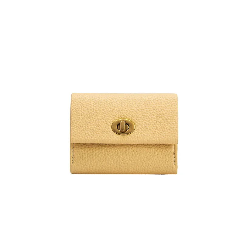 Handle bags with spacious pockets for travel -Rita Yellow Vegan Card Case Wallet