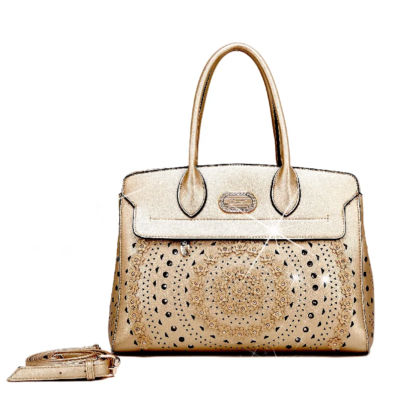 Handle bags with reinforced stitching for durability -Rosè Celestial Star Vegan Leather Designer Handbag