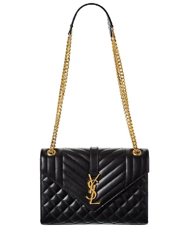 Handle bags with neutral tones for versatility -Saint Laurent Envelope Medium Leather Shoulder Bag