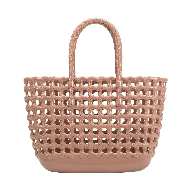 Handle bags with reinforced stitching for durability -Savannah Blush Jelly Tote Bag