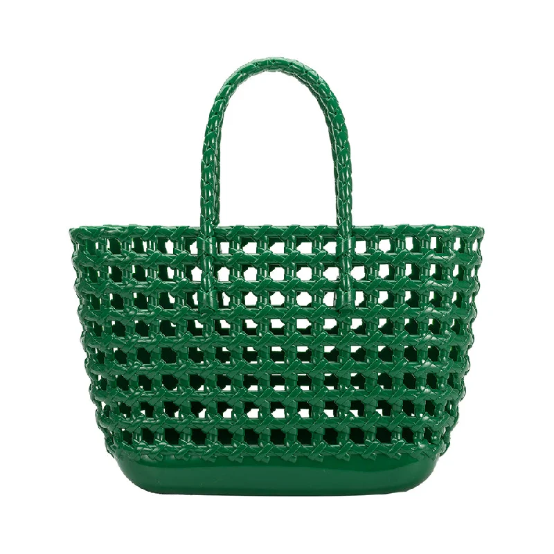 Handle bags with vegan suede for softness -Savannah Green Jelly Tote Bag