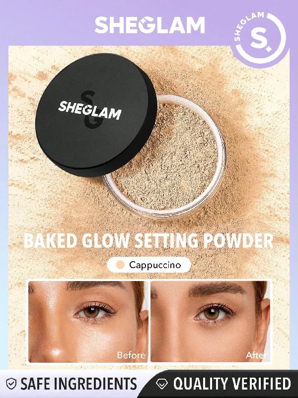 Handle bags with bohemian tassel embellishments -SHEGLAM Baked Glow Setting Powder-Cappuccino  Oil Control Loose Setting Powder Translucent Pore-less Flawless Smooths Fine Lines Glowy Powder Black Friday Winter Powder