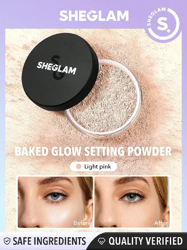 Handle bags with laptop sleeves for work -SHEGLAM Baked Glow Setting Powder-Light Pink  Oil Control Loose Setting Powder