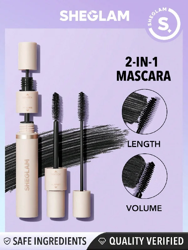 Large handle bags with spacious interior compartments -SHEGLAM Lash Besties 2-In-1 Mascara Volumizing Double Head Brush Easy To Remove No Smudge