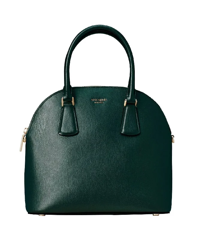 Handle bags with holiday themes for festivities -Sylvia Medium Dome Satchel In Deep Evergreen