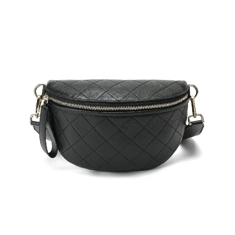 Handle bags with bold text for statements -Tiffany & Fred Quilted Leather Fanny Pack