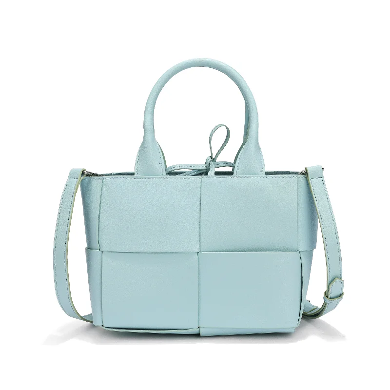 Handle bags with durable hemp for sustainability -Tiffany & Fred Smooth Woven Leather Crossbody/Shoulder Bag