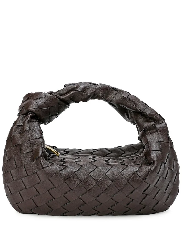 Handle bags with tropical prints for summer -Tiffany & Fred Woven Knot Leather Satchel