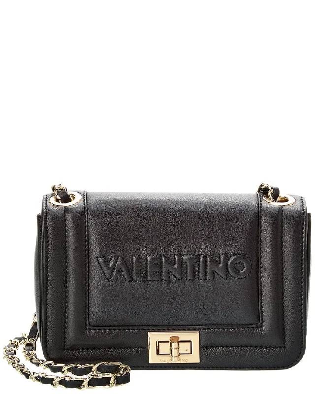 Handle bags with modern logos for branding -Valentino by Mario Valentino Beatriz Embossed Leather Shoulder Bag