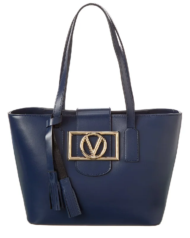 Handle bags with bold text for statements -Valentino by Mario Valentino Delphine Leather Tote