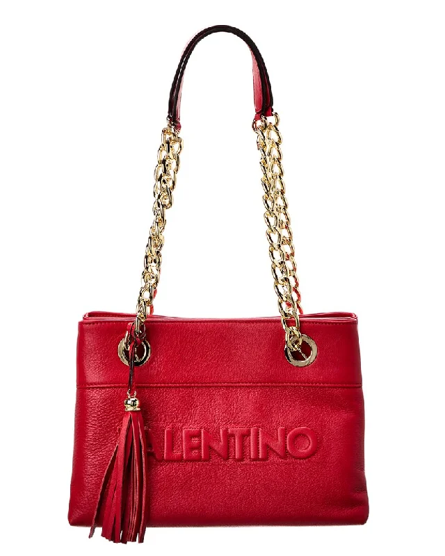 Handle bags with durable hemp for sustainability -Valentino by Mario Valentino Kali Embossed Leather Shoulder Bag