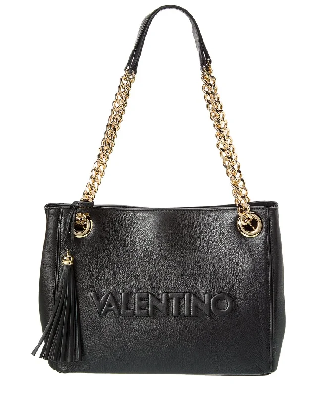 Handle bags with bold checks for trend -Valentino by Mario Valentino Luisa Embossed Leather Shoulder Bag