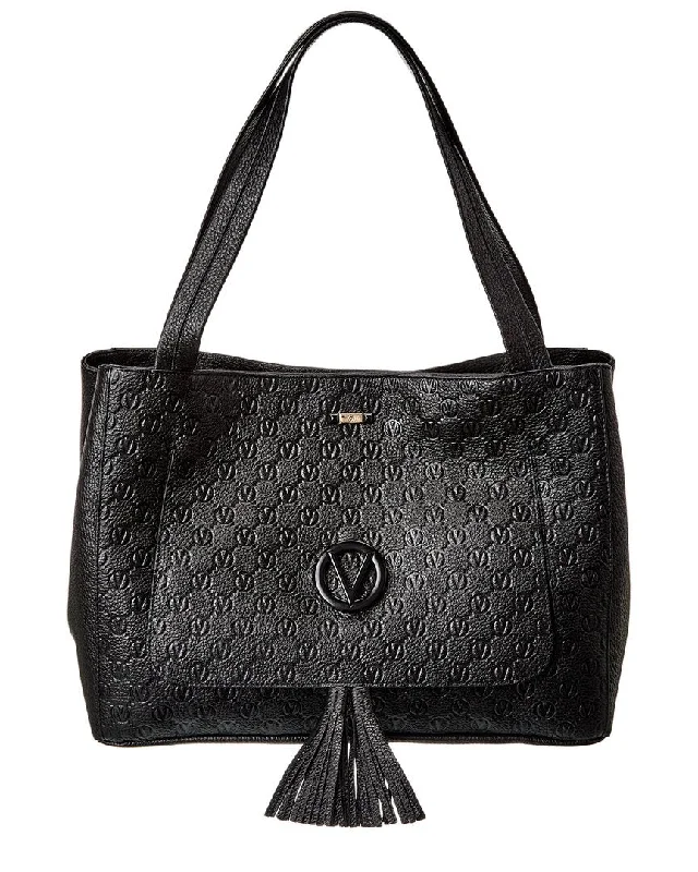 Designer handle bags with luxury logo detailing -Valentino by Mario Valentino Ollie Dollaro Monogram Leather Tote