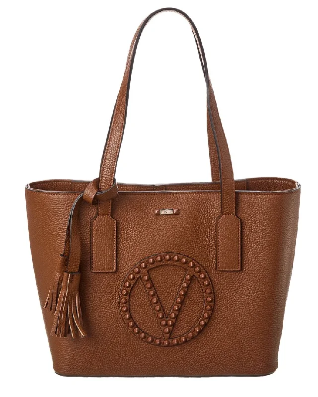 Waterproof handle bags ideal for rainy weather -Valentino by Mario Valentino Prince Rock Leather Tote