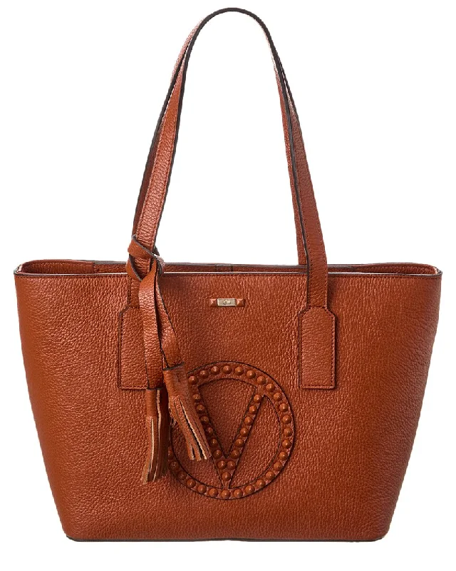 Leather handle bags for elegant daily carry -Valentino by Mario Valentino Prince Rock Leather Tote