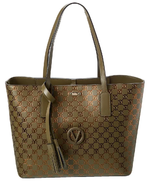 Small handle bags perfect for quick trips -Valentino by Mario Valentino Soho Monogram Leather Tote