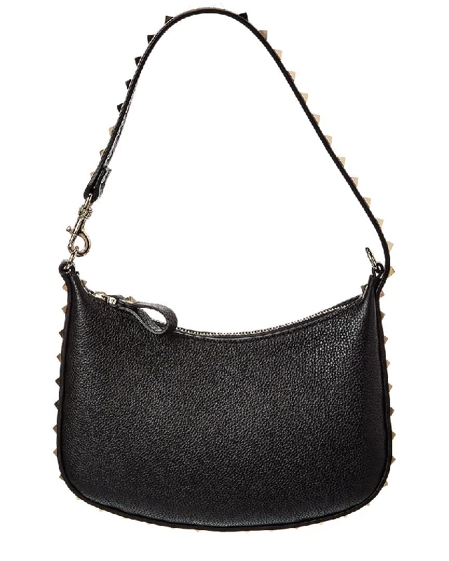 Handle bags with vintage vibes for nostalgia -Valentino Mini Rockstud Leather Hobo Bag