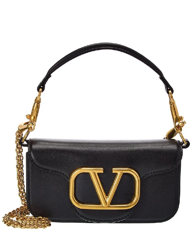 Insulated handle bags for keeping food fresh -Valentino VLogo Loco Small Leather Shoulder Bag