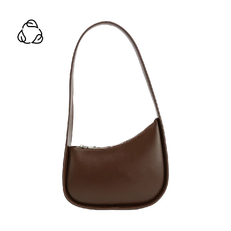 Handle bags with sleek leather for work -Willow Espresso Recycled Vegan Shoulder Bag