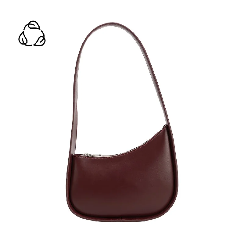 Handle bags with neutral leather for elegance -Willow Plum Recycled Vegan Shoulder Bag