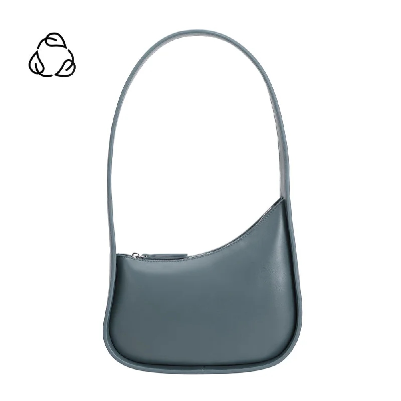 Handle bags with structured shapes for class -Willow Slate Recycled Vegan Shoulder Bag