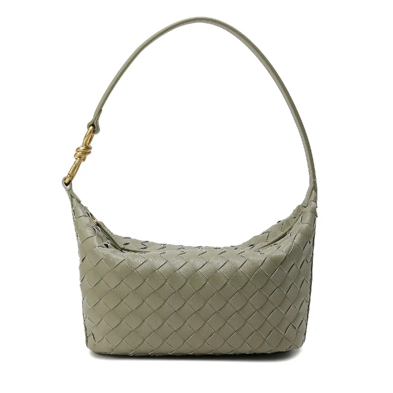 Handle bags with chevron designs for trend -Woven Leather Hobo/ Shoulder Bag